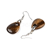 Natutal Tiger Eye Dangle Earrings EJEW-F343-A10-3