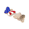 American Flag Style Alloy Enamel Pendants X-ENAM-K067-41-4