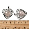 Natural Rose Quartz Peach Love Heart Pendants G-G158-01J-3