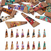  16Pcs 8 Colors Transparent Resin & Walnut Wood Big Pendants RESI-TA0001-95-10
