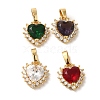 Brass Micro Pave Cubic Zirconia Pendants KK-R162-071G-1