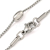 Non-Tarnish 304 Stainless Steel Box Chain Oval Link Necklaces NJEW-P315-01B-P-4