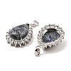 Natural Sodalite & Rhinestone Pendants G-K338-31P-02-2