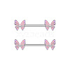 304 Stainless Steel Enamel Butterfly Nipple Barbells WG20A72-05-1