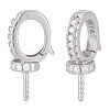 2Pcs 925 Sterling Silver with Crystal Rhinestone Pendant Bails STER-ME0001-24P-1