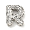 Platinum Plated Brass Micro Pave Cubic Zirconia Pendants KK-L073-001P-R-1