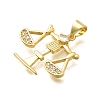 Brass Micro Pave Cubic Zirconia Pendants KK-C087-21G-2