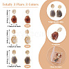 3 Piars 3 Colors Oval with Flat Round Alloy Resin Dangle Stud Earrings EJEW-TA0001-84-4