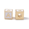 Rack Plating Brass Enamel Beads KK-B060-04G-04A-1