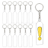 BENECREAT DIY Rectangle with Angle Acrylic Pendant Keychain Making Kits DIY-BC0001-62P-1