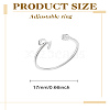 1Pc Letter Brass Rhinestone Open Cuff Rings for Women AJEW-LP0004-47S-S-2