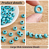 100Pcs Dyed Synthetic Turquoise European Beads SPDL-PH0001-03-6