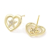 Brass Micro Pave Clear Cubic Zirconia Studs Earring for Women EJEW-S217-A06-2