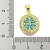 Rack Plating Brass Micro Pave Cubic Zirconia Pendants KK-B091-22G-06-3