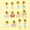 Cat & Bowknot Alloy Enamel Pendants PALLOY-FS00006-5