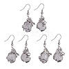 Natural Quartz Crystal Dragon Dangle Earrings EJEW-A092-06P-03-3