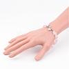 Chip Natural Rose Quartz Beaded Bracelets BJEW-JB02322-01-3