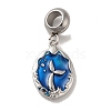 304 Stainless Steel Dodger Blue Enamel European Dangle Charms STAS-G308-34P-2