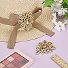 2Pcs Glass Rhinestone Cabochons RGLA-FG0001-28S-05-4