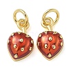 Real 18K Gold Plated Brass Enamel Charms KK-K392-02G-1