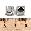 304 Stainless Steel Large Hole Letter European Beads STAS-H428-01AS-U-2