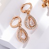 Brass Micro Pave Clear Cubic Zirconia Leverback Earrings EJEW-K300-59G-01-1