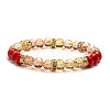 UV Plating Glass Beads Stretch Bracelets for Women FY7008-3-1