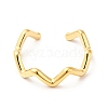 Ion Plating(IP) 304 Stainless Steel Wave Open Cuff Ring for Women RJEW-I085-13P-01-2