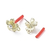 Rack Plating Golden Alloy with Rhinestone Stud Earring Findings EJEW-B036-02G-06-2
