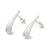 Teardrop Brass Ear Studs EJEW-P281-01P-1