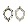 Tibetan Style Zinc Alloy Open Back Pendant Cabochons Settings TIBEP-R334-245AS-RS-1