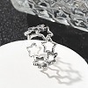 Sterling Silver Open Cuff Rings for Women RJEW-R008-01AS-07-1