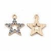 Rack Plating Eco-friendly Alloy Rhinestone Pendants FIND-A025-20G-02-1