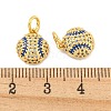 Rack Plating Brass Micro Pave Clear Cubic Zirconia Pendants KK-K341-66G-3