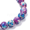 Round Dyed Synthetic Turquoise Beads Stretch Bracelets for Women BJEW-JB10608-5