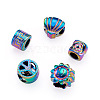 Fashewelry 50Pcs 5 Style Rainbow Color Alloy European Beads FIND-FW0001-32-NR-3