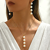 Elegant Round Plastic Imitation Pearl Pendant Necklaces & Earrings Set for Women GY5853-3