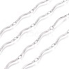 Handmade 304 Stainless Steel Scalloped Bar Link Chains CHS-L024-006P-2