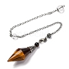 Natural Tiger Eye Rhombus Faceted Poined Dowsing Pendulums G-Q184-05H-AS-2