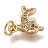 Brass Micro Pave Clear Cubic Zirconia Charms ZIRC-C020-50G-3