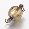 Brass Magnetic Clasps with Loops KK-E268-10mm-AB-NR-2