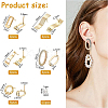 BENECREAT 20Pcs 5 Style Brass Stud Earring Findings KK-BC0007-91-2
