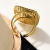 304 Stainless Steel Open Cuff Ring for Women RJEW-B109-03G-03-4