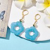 Acrylic Flower Dangle Leverback Earrings EJEW-JE05625-01-2