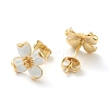 Brass Enamel Stud Earrings EJEW-H125-14A-G-2