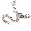 Enamel Rhombus with Evil Eye Link Chains Bracelet BJEW-P271-03P-02-3