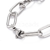 Tarnish Resistant 304 Stainless Steel Paperclip Chain Bracelets BJEW-F412-02P-3