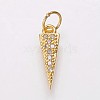 Brass Micro Pave Cubic Zirconia Charms KK-P134-16G-1