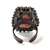 Natural Strawberry Quartz Open Cuff Ring RJEW-M166-03R-G-3