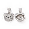 Brass Micro Pave Cubic Zirconia Pendants ZIRC-F136-01P-01-1